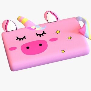 Pink Unicorn kids Pillow with Stars
